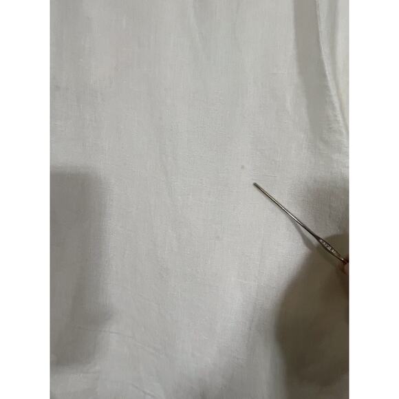 J Jill Pants Women's Size Large White 100% Linen Flat Front Pull On Crop Pockets - Picture 6 of 11